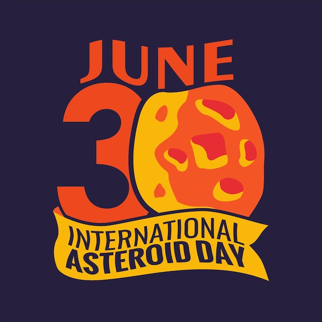 Vetor modelo de banner do dia internacional do asteroide