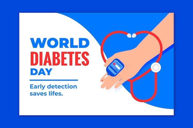 Modelo de banner do dia mundial da diabetes