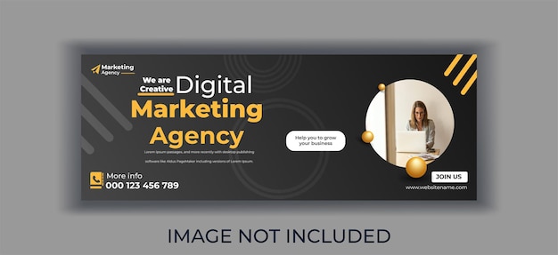 Modelo de banner do Facebook de marketing digital