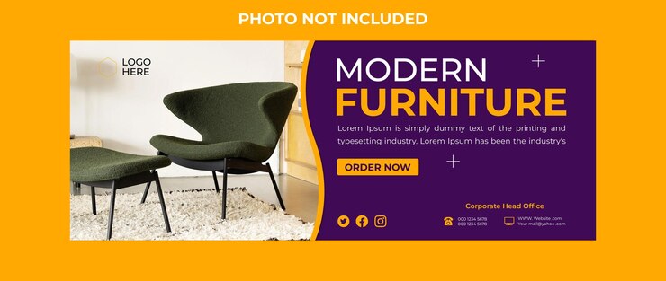 Vetor modelo de banner do facebook de móveis