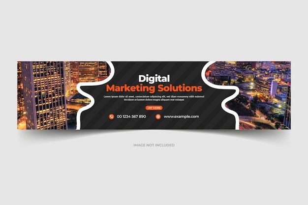 Modelo de banner do linkedin corporativo de marketing digital