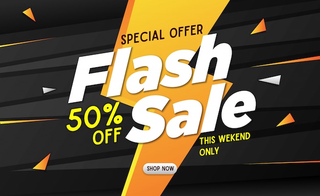 MODELO DE BANNER FLASH SALE PRETO