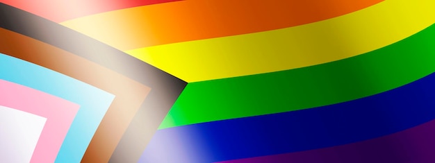 Modelo de banner horizontal de bandeira do orgulho gay