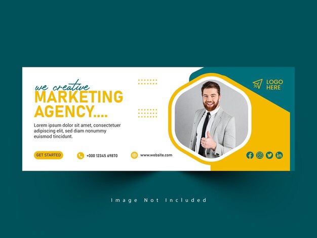 Modelo de banner horizontal de conferência de negócios design de banner web