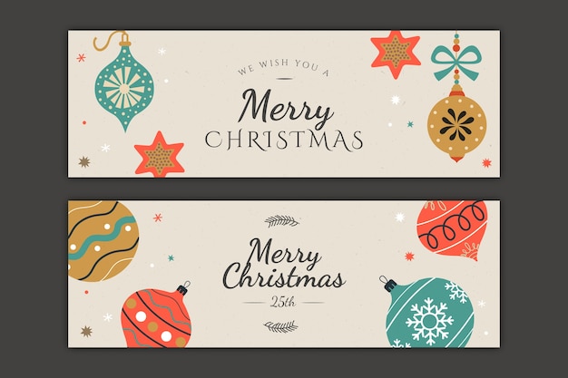 Vetor modelo de banner horizontal para celebração da temporada de natal