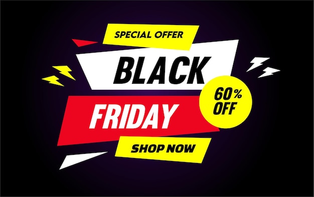 Modelo de banner minimalista de black friday