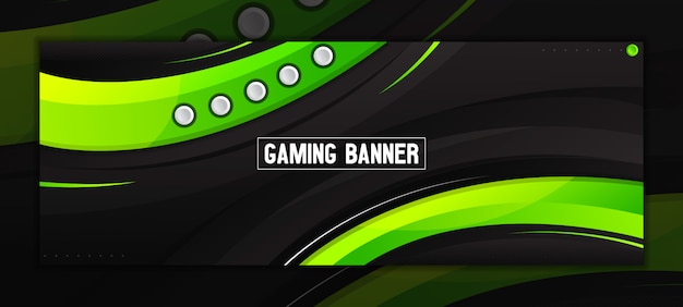 Modelo de banner moderno abstrato verde e preto no facebook