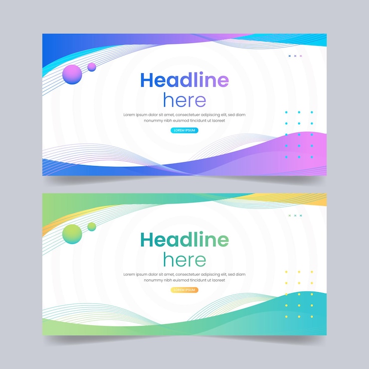 Modelo de banner moderno abstrato