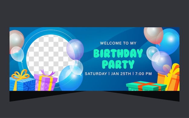 Modelo de banner para feliz aniversário