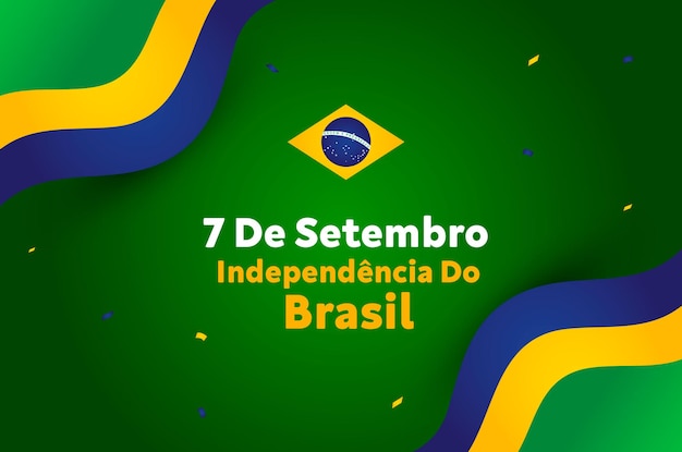 Vetor modelo de banner plano para celebração de 7 de setembro