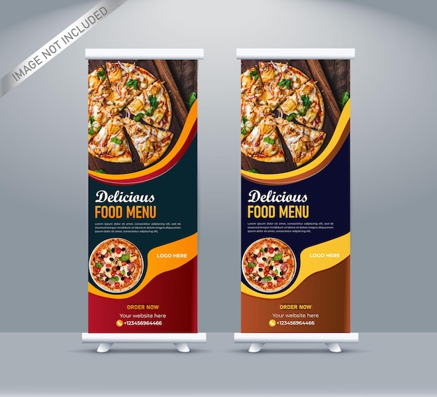 Modelo de banner profissional de alimentos e restaurantes de vetor