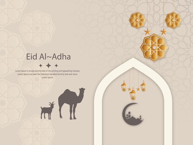 Modelo de banner profissional do festival de Eid al-Adha Mubarak para redes sociais