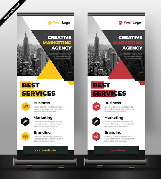 Vetor modelo de banner roll up corporativo