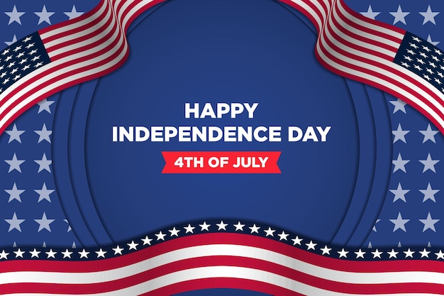 Modelo de Banner Temas Elegantes do Dia da Independência de 4 de julho