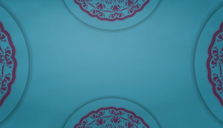 Vetor modelo de banner turquesa com enfeites roxos luxuosos e espaço para seu logotipo