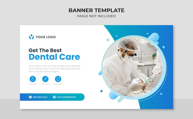 Vetor modelo de banner web de atendimento odontológico