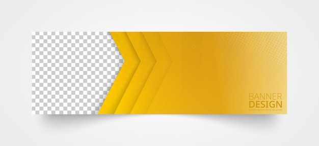 Modelo de banner web horizontal vetorial com lugar para sua imagem