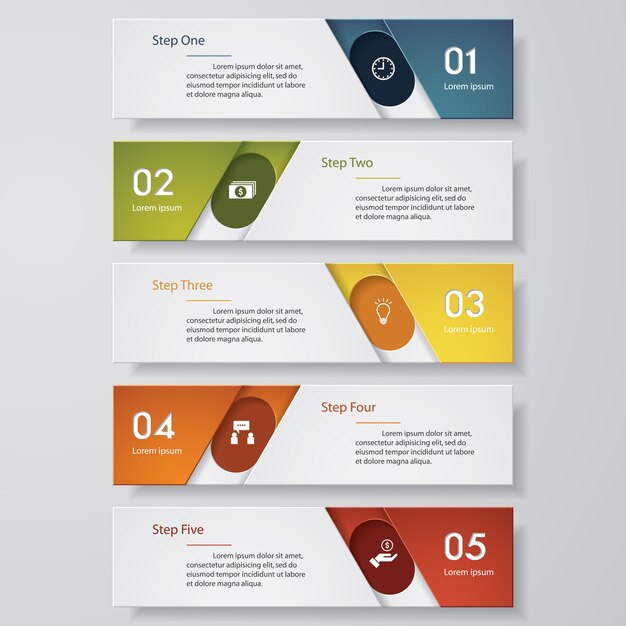 Modelo de banners de número limpo design