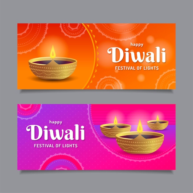 Vetor modelo de banners diwali