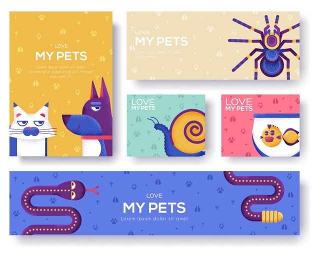 Modelo de banners para animais de estimação