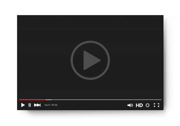 Modelo de barra de player de vídeo para seu design para site e aplicativo