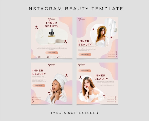 Modelo de beleza do Instagram para cuidados com a pele adequado para marcas de produtos de beleza