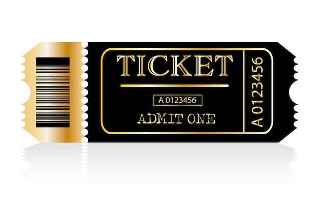 Modelo de bilhete premium preto e dourado conjunto de design de cupom pronto para editar vetor