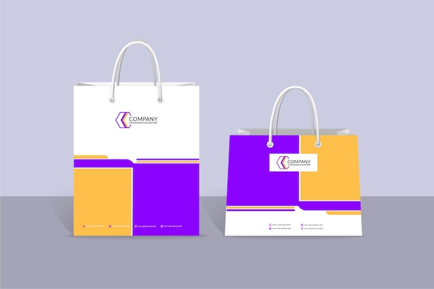 Modelo de bolsa de compras exclusivo oficial da empresa criativa