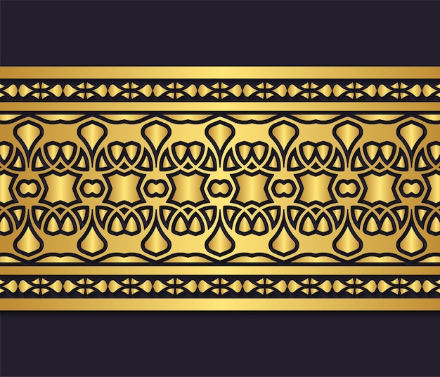 Modelo de borda ornamental dourada elegante