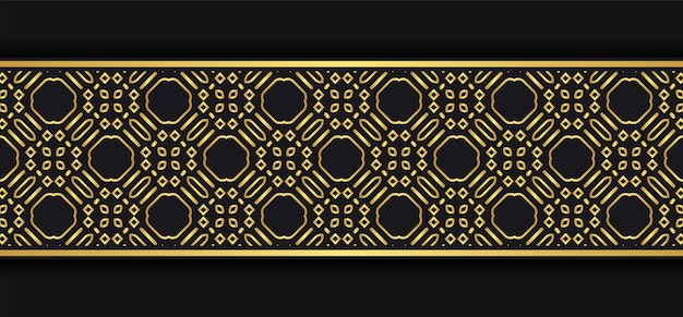 Modelo de borda ornamental dourada elegante