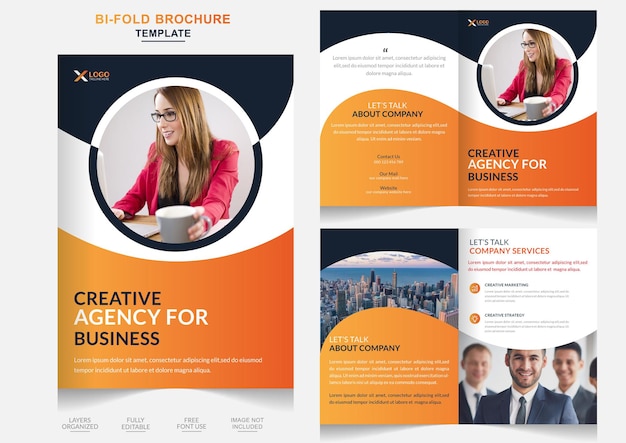Modelo de brochura de negócios com duas dobras modelo de negócios corporativos