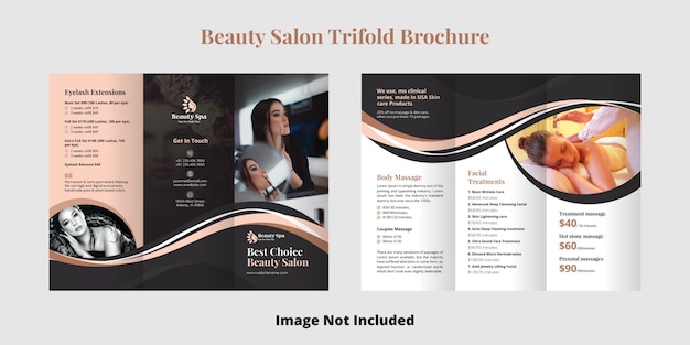 Modelo de Brochura - salão de beleza com três dobras
