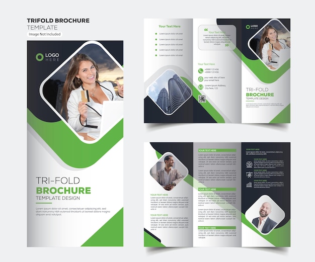 Modelo de brochura tripla corporativa vector de brochura tripla moderna criativa e profissional des