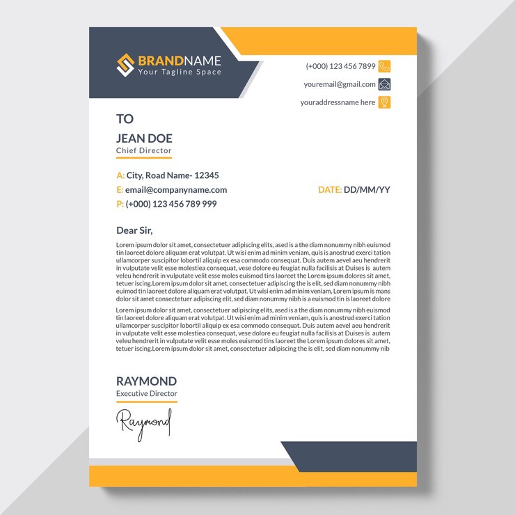 Vetor modelo de cabeçalho de carta corporativo vector simples