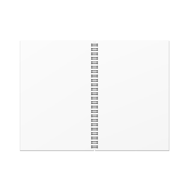 Modelo de caderno em branco aberto de vetor em fundo branco