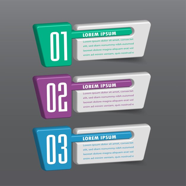 modelo de caixa de texto 3D moderno, banner Infográficos