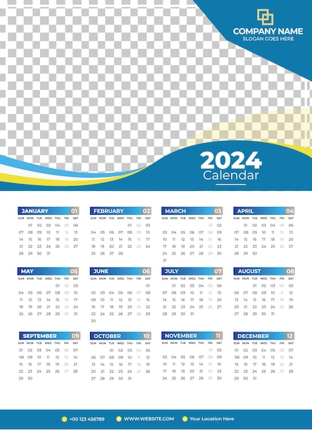 Modelo de Calendário 2024