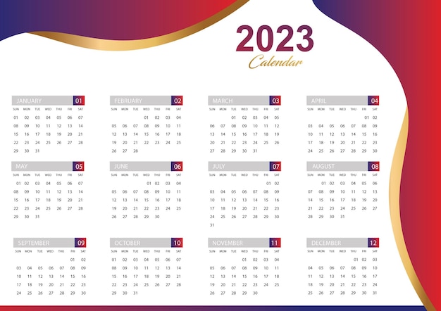 Modelo de calendário 2323