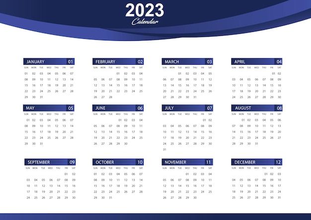 Modelo de calendário 2323