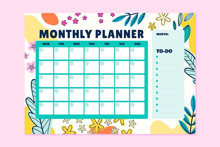 Vetor modelo de calendário anual desenhado à mão