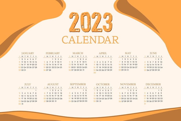 modelo de calendário de ano novo de 2023 em estilo moderno