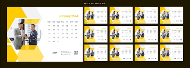 Modelo de calendário de escritório 2024