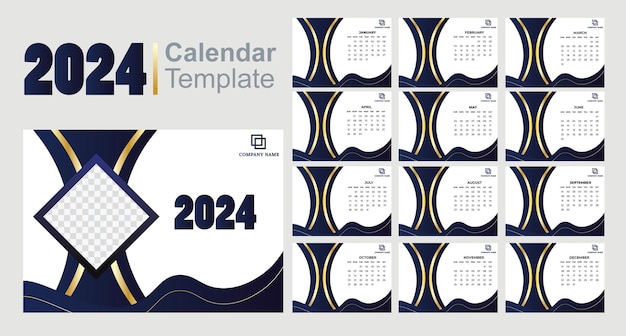 modelo de calendário de mesa 2024