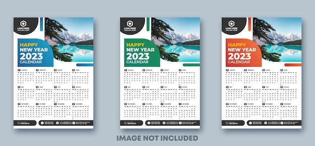 Modelo de calendário de parede 2023