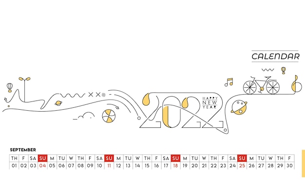 Modelo de calendário para o modelo de planejador de design corporativo de 2022 anos design.