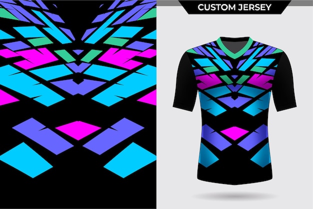 Vetor modelo de camisa de camiseta moderno geométrico colorido limpo