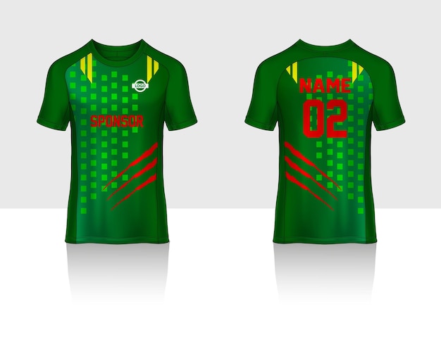 Vetor modelo de camisa de futebol esporte design de camiseta