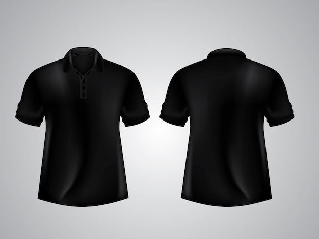Modelo de camisa de polo preta