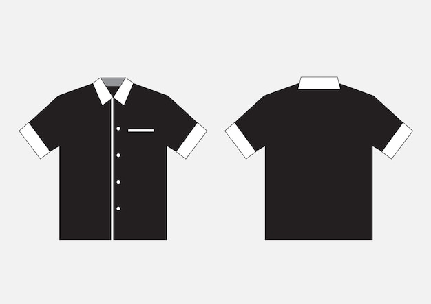 Modelo de camisa de polo uniforme de trabalho preto.