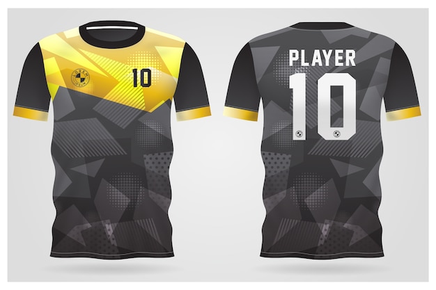 Vetor modelo de camisa esportiva para uniformes de equipe e design de camisetas de futebol